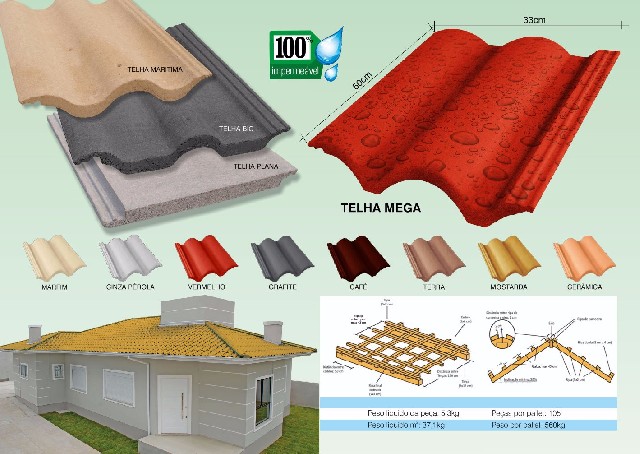 Foto 1 - Telhas de concreto telhas esmaltadas