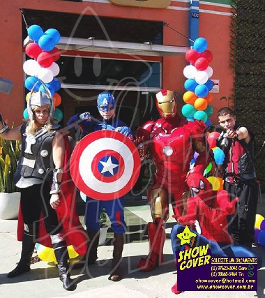 Heróis e vingadores - show cover personagens